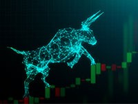 Bull market rise graph digtial